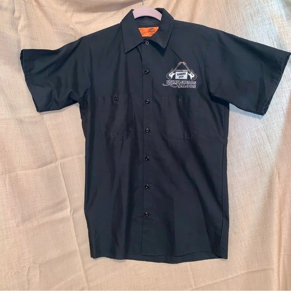 👔 Men's KC Knuckleheads Saloon Black Button Short Sleeve Shirt size Small - Picture 1 of 4